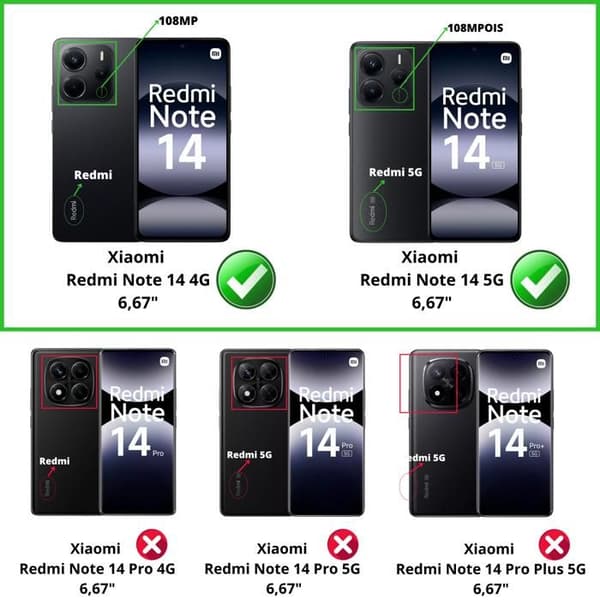 Härdat Glas - Phonillico® - Xiaomi Redmi Note 14 - 4-Pack - Skärmskydd - Repbeständig Transparent