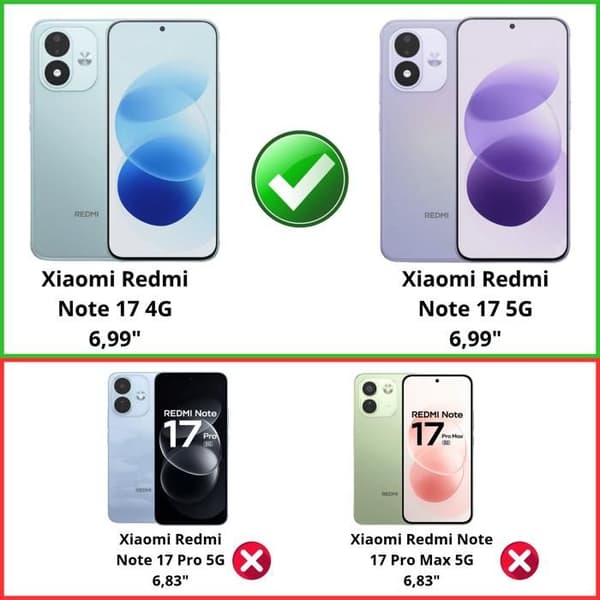 Skyddsfodral för Xiaomi Redmi Note 17 - Stötsäker Transparent TPU Skydd Phonillico® Transparent