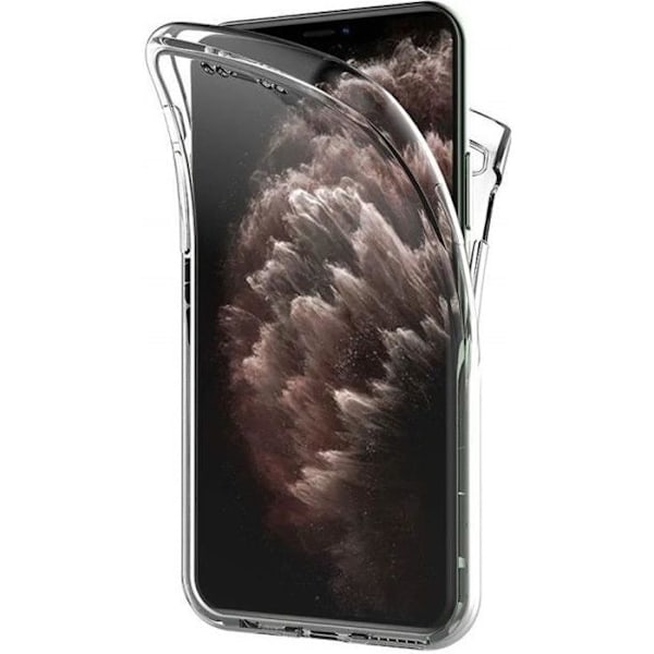 Kuori Apple iPhone 11 PRO MAX - Täysikokoinen Läpinäkyvä Silikoni Pehmeä Kosketussuojus 2 Osaa Liitettävä Phonillico®
