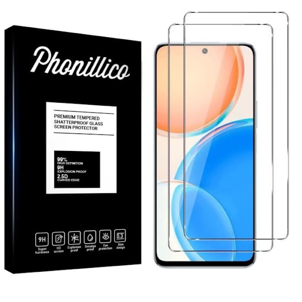 Härdat Glas för Honor X8 [Paket 2] Skyddsglasfilm Phonillico® Transparent
