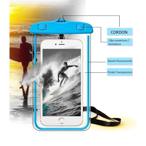 [Kompatibel Samsung Galaxy] Vandtæt Hvid Taske Sleeve Lyst Beskyttelse Plast Vandtæt Vand [Phonillico®]