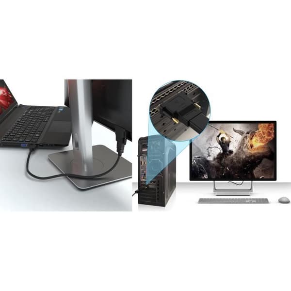 DVI til HDMI-adapter - Phonillico - Sæt af 2 - 1080p Full HD - Opløsning 1920x1200 - Sort