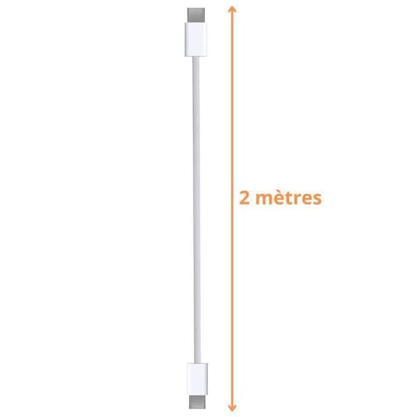 Hurtigoplader 20W + USB-C til USB-C kabel 2 meter til iPhone 16 / 16 PLUS / 16 PRO / 16 PRO MAX Phonillico® Vit