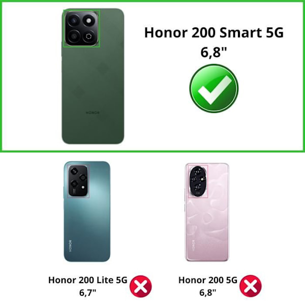 Näyttösuoja - Phonillico® - Honor 200 Smart 5G - Karkaistu lasi - 4 pakkauksessa - Naarmuuntumaton Transparent