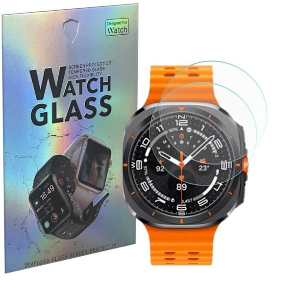 Karkaistu lasi Samsung Galaxy Watch Ultra 47mm [2 kpl] Näytönsuojakalvo Rannekellolle Naarmuuntumaton Phonillico® Transparent