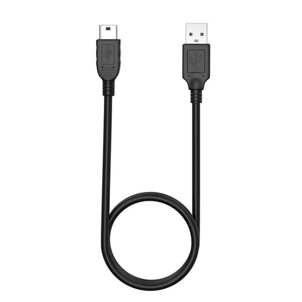 Kabel för Olympus DS-3400/DS-3500/DS-700/DZ-100/E-1/E-3/E-300/E-5 - MINI USB/USB 2.0 Svart 1 Meter Phonillico® Svart