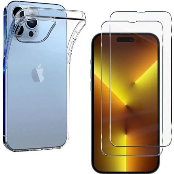 Kuori iPhone 14 PRO:lle ja 2 Suojakalvoa Näytön Suojaksi Phonillico® Transparent