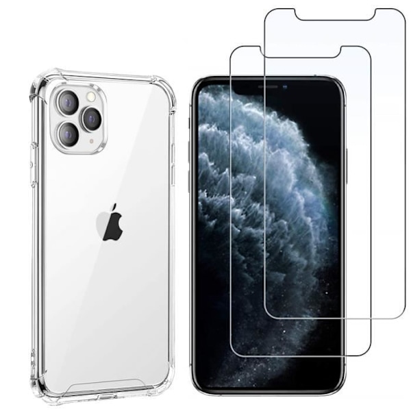 Iskuva suojakuori iPhone 11 PRO MAX:lle ja 2 karkaistua lasia näyttösuojaksi Phonillico®