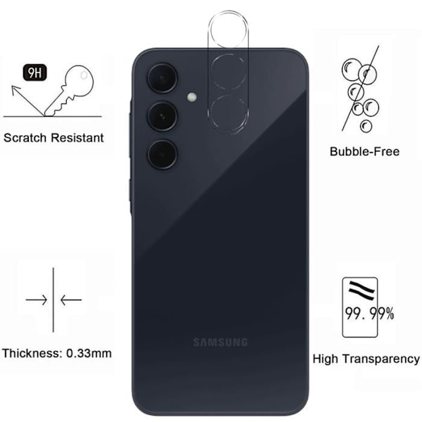 Hærdet Glas - Phonillico - Samsung Galaxy A35 5G - Pakke med 2 - Kradsikker - Gennemsigtig Transparent