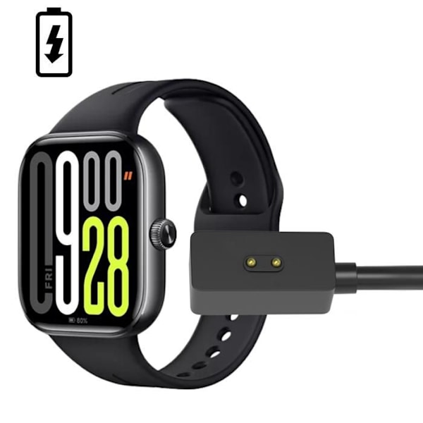 Kompatibel Laddare för Xiaomi Redmi Watch 5/Redmi Watch 4/Smart Band 9/Smart Band 8 [2-pack] USB-kabel 1 meter Laddare för Klocka Svart