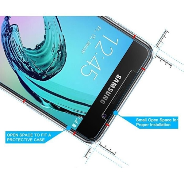 Skærmbeskyttelsesfilm - Phonillico® - Samsung Galaxy A3 2016 A310 - Pakke med 2 - Ultra slidstærk - Sort