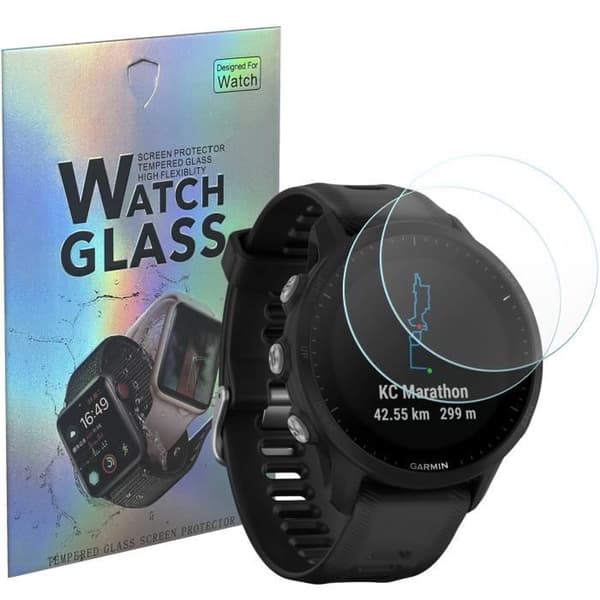 Härdat glas för Garmin Forerunner 955 - Forerunner 955 Solar [2-pack] Skärmskydd för klocka, repbeständig Phonillico®