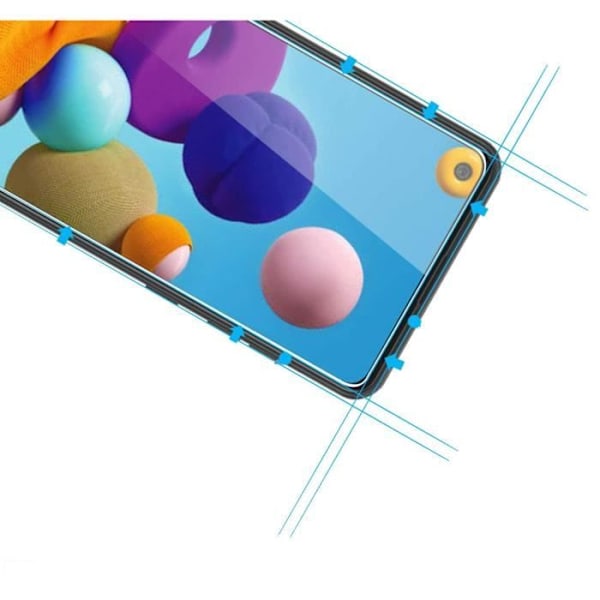 Hærdet Glas - Phonillico - Samsung Galaxy A21S - Pakke med 2 - Transparent - Sort Kant Transparent, svart