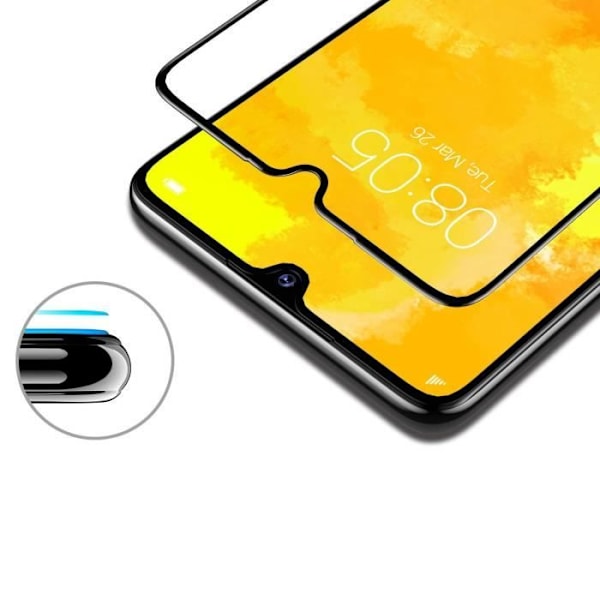 Hærder Glas - Phonillico® - Huawei P30 - Sort Kant - Ridsefast - Stødabsorberende Svart