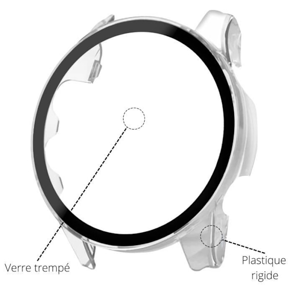 Fodral kompatibelt med Garmin Forerunner 955 - 955 Solar - Hårt skyddande fodral med transparent härdat glasskärm Phonillico®