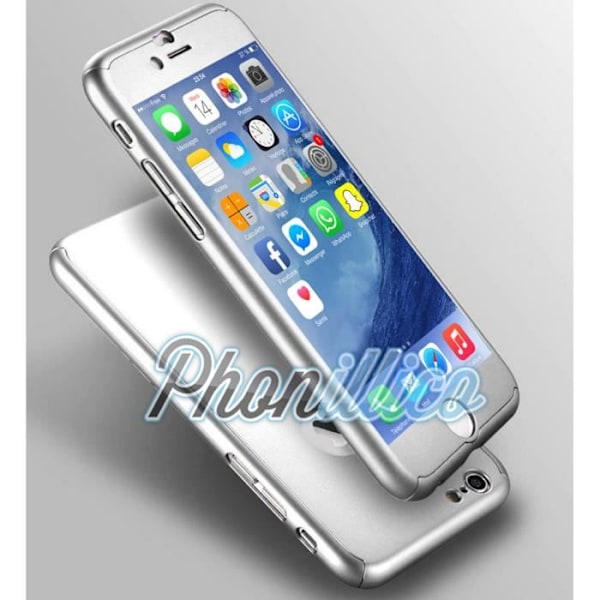 Coque Full Argent Kalvo Lasi Kestävä yhteensopiva iPhone 6 / 6S - Phonillico® Pengar