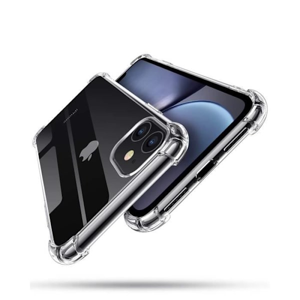 Stöttålig skal - Phonillico - iPhone 11 - Mjuk silikon - 2 Härdat glas - Förstärkt skydd Transparent