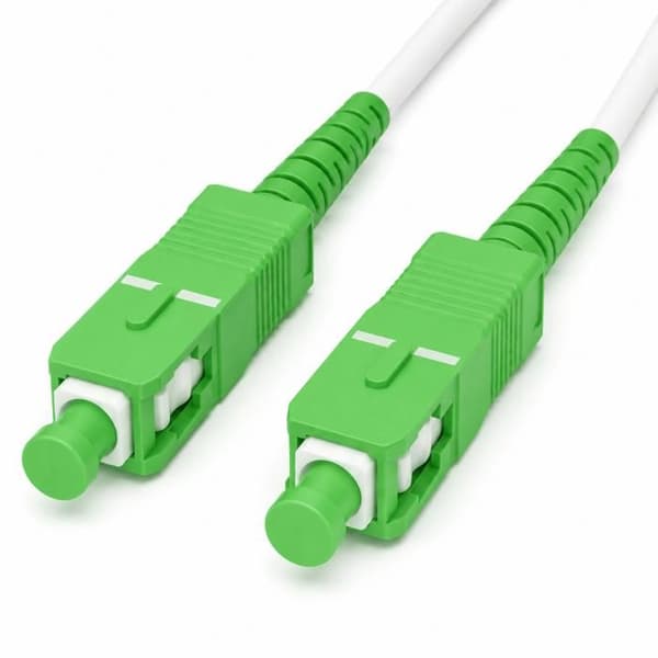 Fiberoptisk kabel SC/APC 1m FTTH monomode til internetboks PTO ONT hvid Phonillico® Vit, SC/APC gröna kontakter