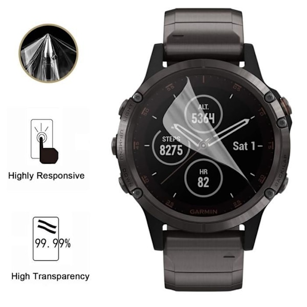 Skyddsskärm för Garmin Fenix 5s Plus [Pack 6] Hållbart Ultra Tunnt Plastskydd Phonillico Transparent