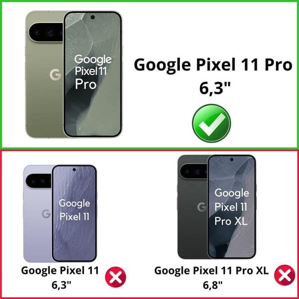 Skyddskamera för Google Pixel 11 Pro [2-pack] Härdat Glas Bakre Kameraskydd Phonillico® Transparent