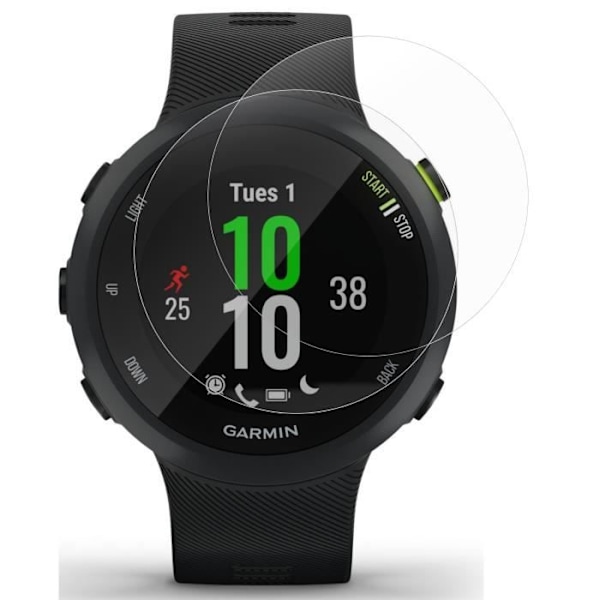 Härdat glas för Garmin Forerunner 55 - Forerunner 45 - Forerunner 45S [2-pack] Skärmskydd för klocka, rep- och stötresistent Phonillico® Transparent