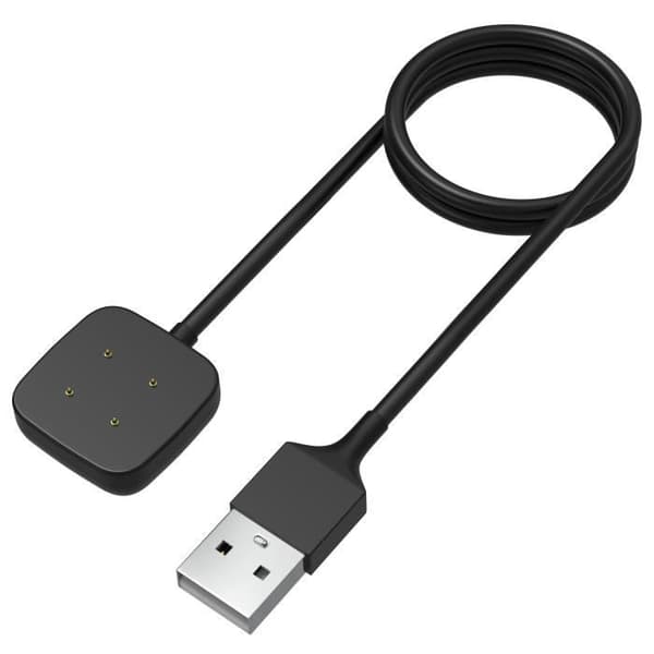 Laddare Kompatibel med Fitbit Versa 4 - Versa 3 - Sense 2 - Sense - USB-kabel 1 meter Adapter för Klocka Phonillico®