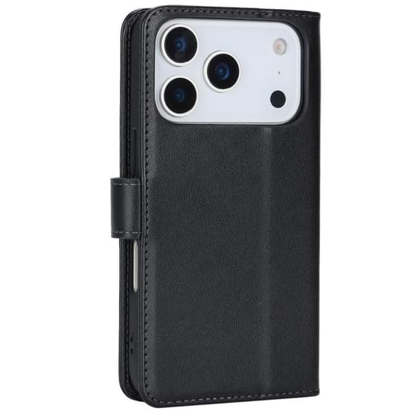 Coque til iPhone 17 PRO - Sorte Wallet med Magnetisk Klap og Kortplads Phonillico® Svart