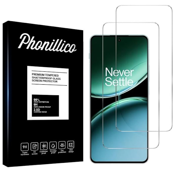 Näyttösuoja - Phonillico® - OnePlus Nord 4 5G - Karkaistu lasi - 2 pakkaus - Naarmunkestävä Transparent