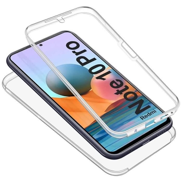 Fodral för Xiaomi REDMI NOTE 10 PRO - Transparent silikonskal i hela kroppen, 2 fram- och bakdelar, sammankopplade Phonillico® Transparent