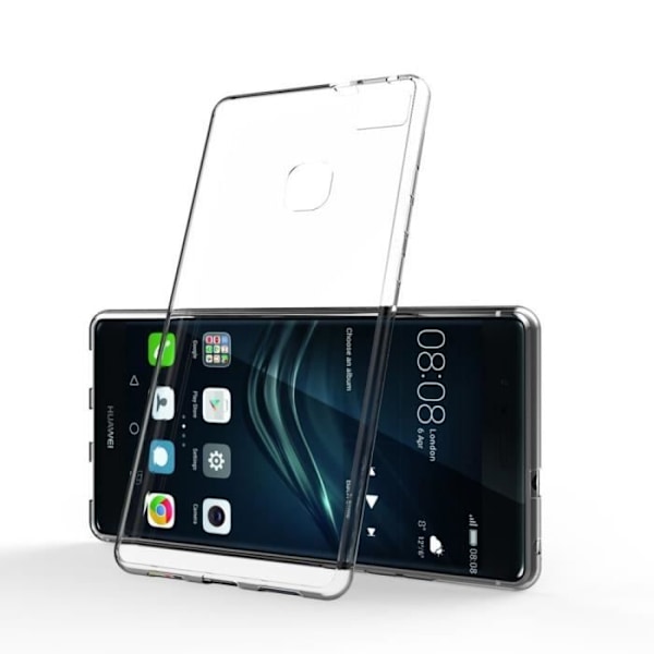 Cover og skærmbeskyttelse - Phonillico® - HUAWEI P9 LITE - Transparent Silikone - Tempereret Glas - Ultra Tynd Transparent