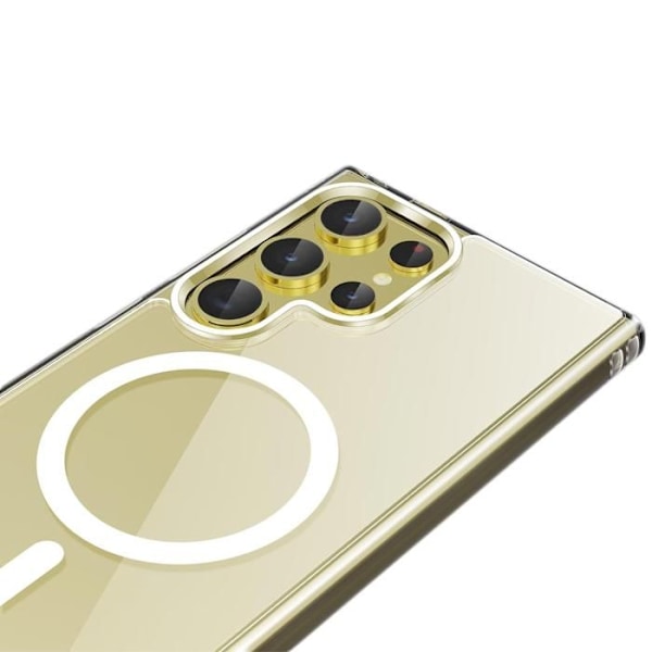 Coque - Phonillico® - Samsung Galaxy S25 ULTRA - Transparent Silikon - Mjuk - Inbyggd Magnetring Transparent