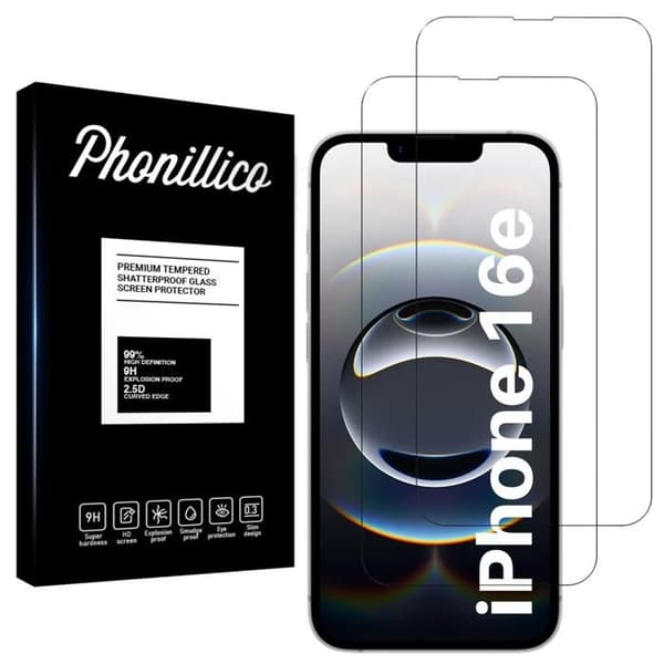 Elokuvatehdas Lujitetuille iPhone 16e [Pakkaus 2] Näytönsuoja Phonillico® Transparent