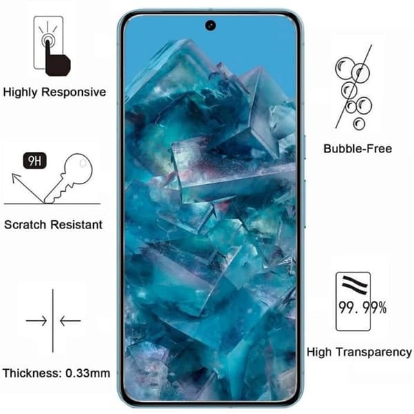 Stødabsorberende cover til Google Pixel 8 PRO og 2 hærdede glas skærmbeskyttelse Phonillico® Transparent