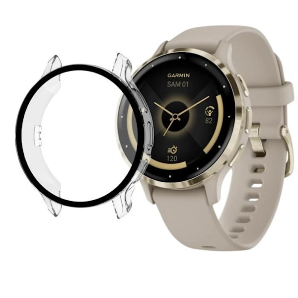 Beskyttelse kompatibel med Garmin Venu 3S 41mm - Hård skal til smartur gennemsigtig etui skærm hærdet glas Phonillico®