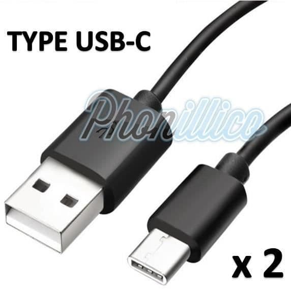 Lot 2 USB-C-kabler Sort oplader kompatibel med Samsung Galaxy A3 2017 - Phonillico®