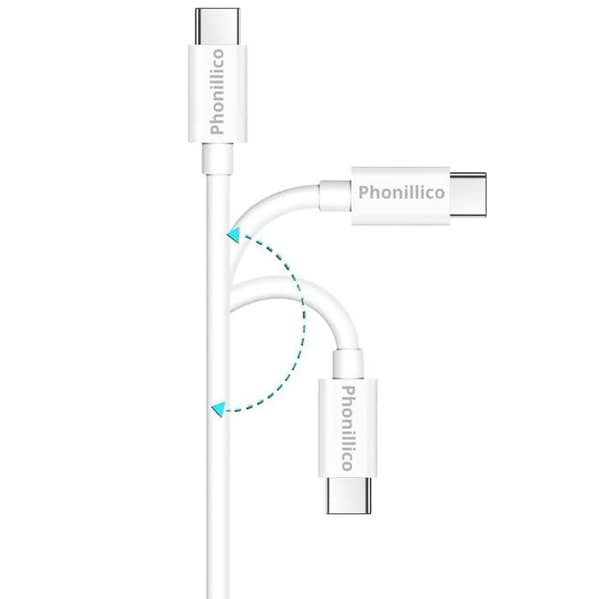 Lot 2 kabler til Beats Fit Pro/Flex/Studio Buds/Studio Buds Plus - Usb-c kabel Hvid 1 Meter Phonillico