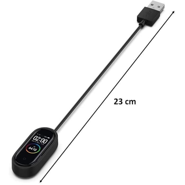 Yhteensopiva laturi Xiaomi Mi Band 4 - USB-kaapeli telakka-asema latausadapteri Phonillico® Svart