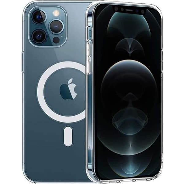 Coque til iPhone 12 PRO MAX (6,7") - Transparent Silikone med indbygget magnetisk ring Phonillico® Transparent
