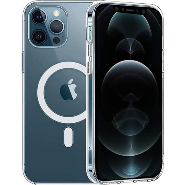 Skydd för iPhone 12 PRO MAX (6,7") - Transparent silikon med inbyggd magnetisk cirkel Phonillico® Transparent