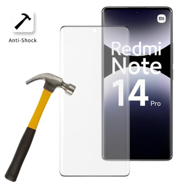 Stødabsorberende cover - Phonillico® - Xiaomi Redmi Note 14 PRO 4G - Fleksibel - Gennemsigtig - 2 Tempered Glass Transparent