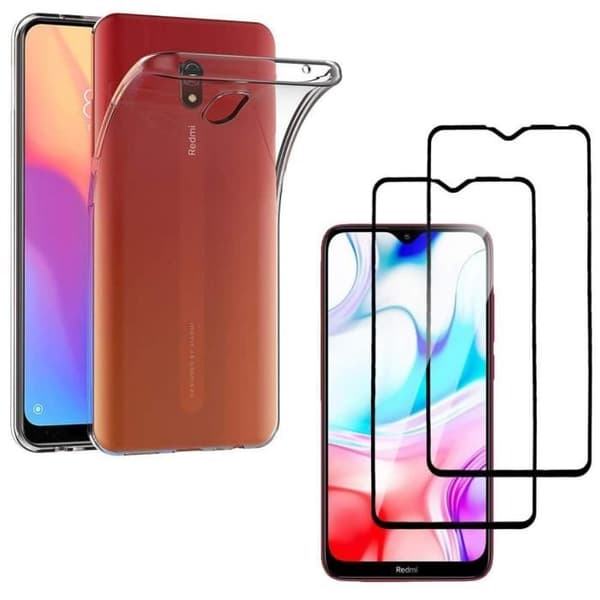 Coque för Xiaomi REDMI 8A och 2 Härdat glas Phonillico®