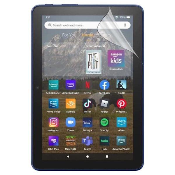 Skærmbeskyttelse - Phonillico - Amazon Fire HD 8 Plus (2022) - Pakke 2 - Modstandsdygtig plastfilm - Ultra tynd