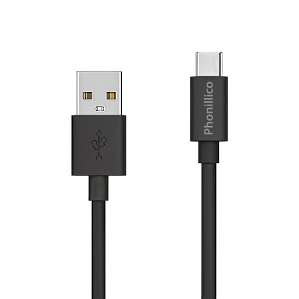 Lot 2 Kablar 20 cm USB-C Svart för OnePlus 10 Pro / OnePlus 9 / OnePlus 9 Pro / OnePlus 8 / OnePlus 8T / OnePlus 7T Phonillico® Svart