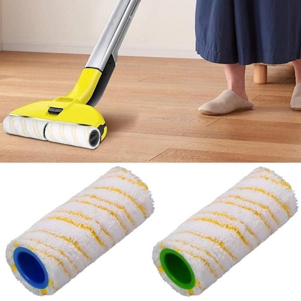 Ersättningsrullar - Karcher - FC7/FC5/FC3 - Paket med 4 - Kompatibel med Karcher - 2 blå och gröna munstycken