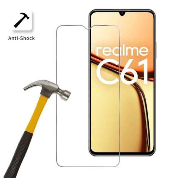 Hærdet glas - Phonillico® - Realme C61 - Pakke med 4 - Ridseresistent - Skærmbeskyttelse Transparent