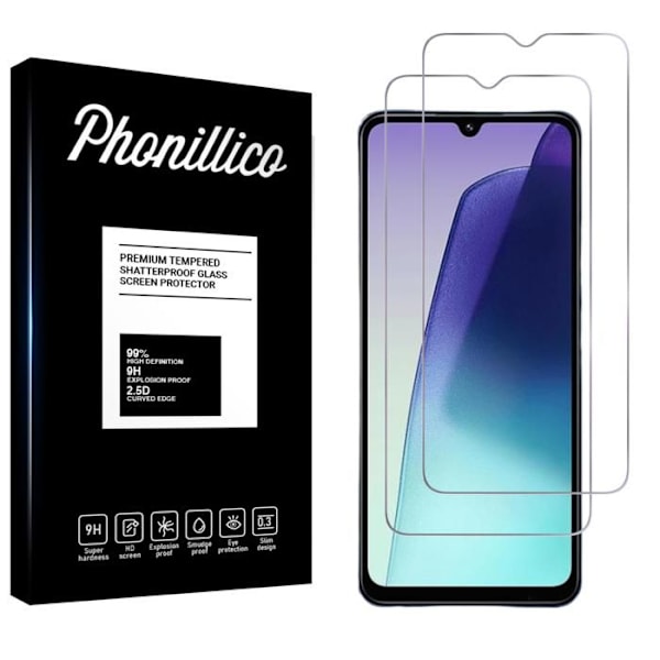 Skærmbeskyttelse - Phonillico® - Xiaomi Redmi 14C - Tempereret glas - Pakke med 2 - Kradsikker Transparent