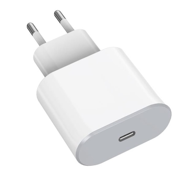 Laddare snabb 20W - Phonillico - iPhone 16/16 PLUS/16 PRO/16 PRO MAX - USB-C - Vit Vit