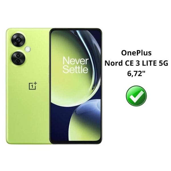 OnePlus Nord CE 3 LITE 5G: Karkaistu Lasi [Pakkaus 2] Näytönsuojakalvo Phonillico® Transparent