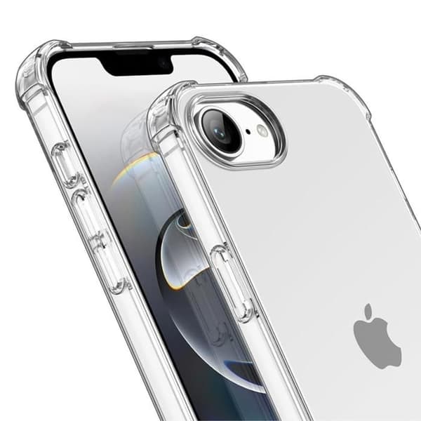 Coque antichock til iPhone 16e og 2 hærdede glas skærmbeskyttelse Phonillico® Transparent