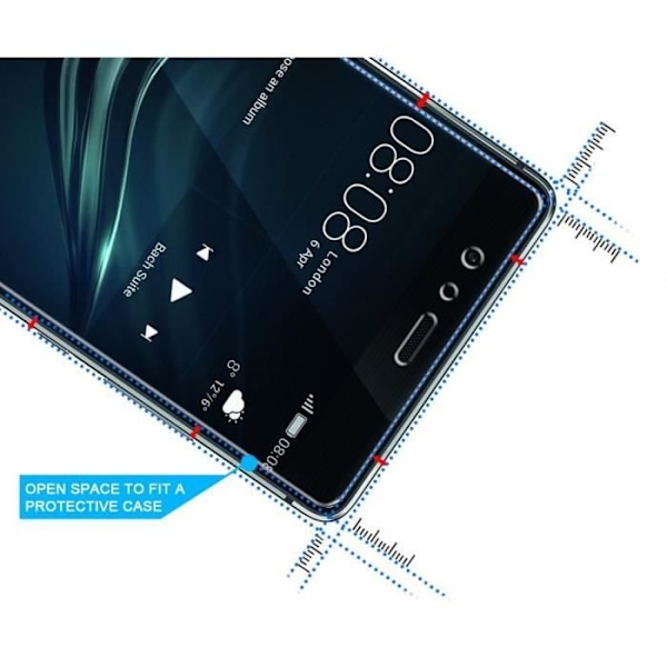 Näyttösuoja - Phonillico® - HUAWEI P9 - Karkaistu lasi - Naarmunkestävä - Kirkas Transparent